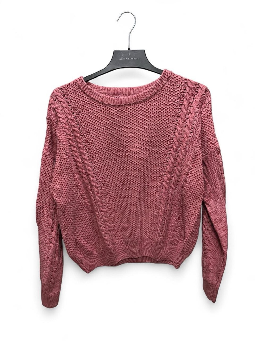 Forever 21 Pink Fall Cozy Cotton Cable Knit Sweater M EUC
